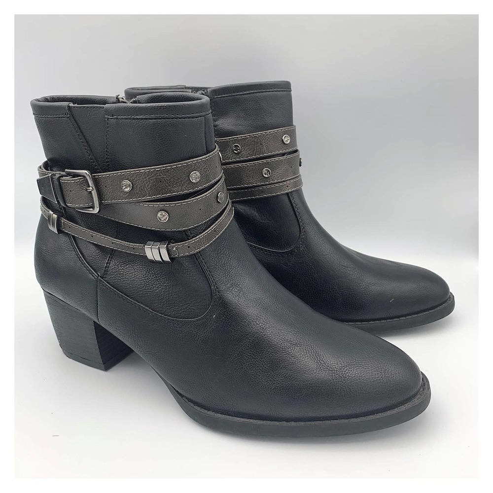 White Mountain Range Faux Leather Ankle Boots